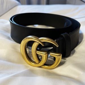Gucci Leather Belt with Double G buckle